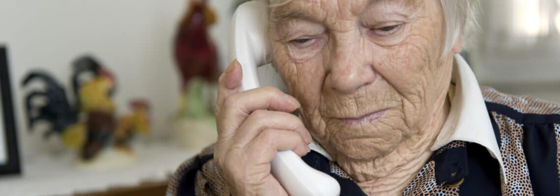 elderly woman on phone